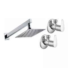 Fastgear 3 Pcs Fusion Stainless Steel Silver Chrome Finish Faucet Set with Shower, FG2306