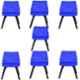 Regent Diamond Shell Plastic Black & Blue Chair (Pack of 7)