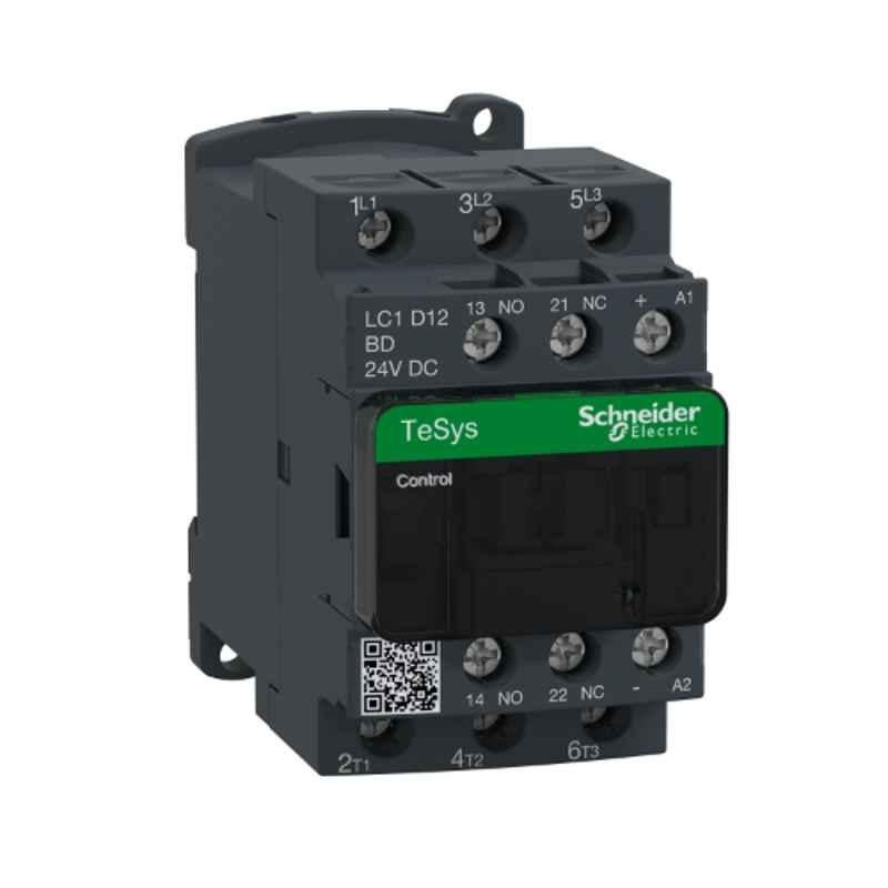 Schneider TeSys 3 Pole 24 VDC Contactor, LC1D12BD