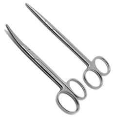 Forgesy 8 inch Stainless Steel Straight & Curved Metzenbaum Scissors, FORGESY217 (Pack of 2)