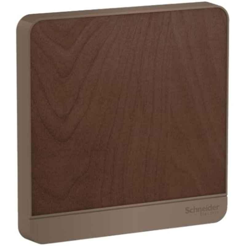 Schneider 1 Gang Dark Wood Blank Plate, E8330X-WD