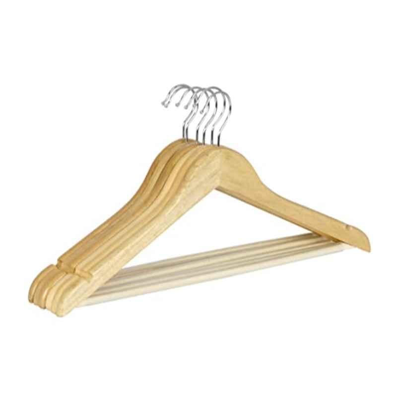 Wenko Wood Natural Hanger, 45x23.5x1.2 cm (Pack of 6)