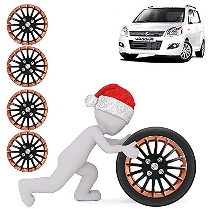 Auto Pearl 4 Pcs 13 inch ABS Black & Copper Car Wheel Cover Set for Maruti Suzuki WagonR 2013