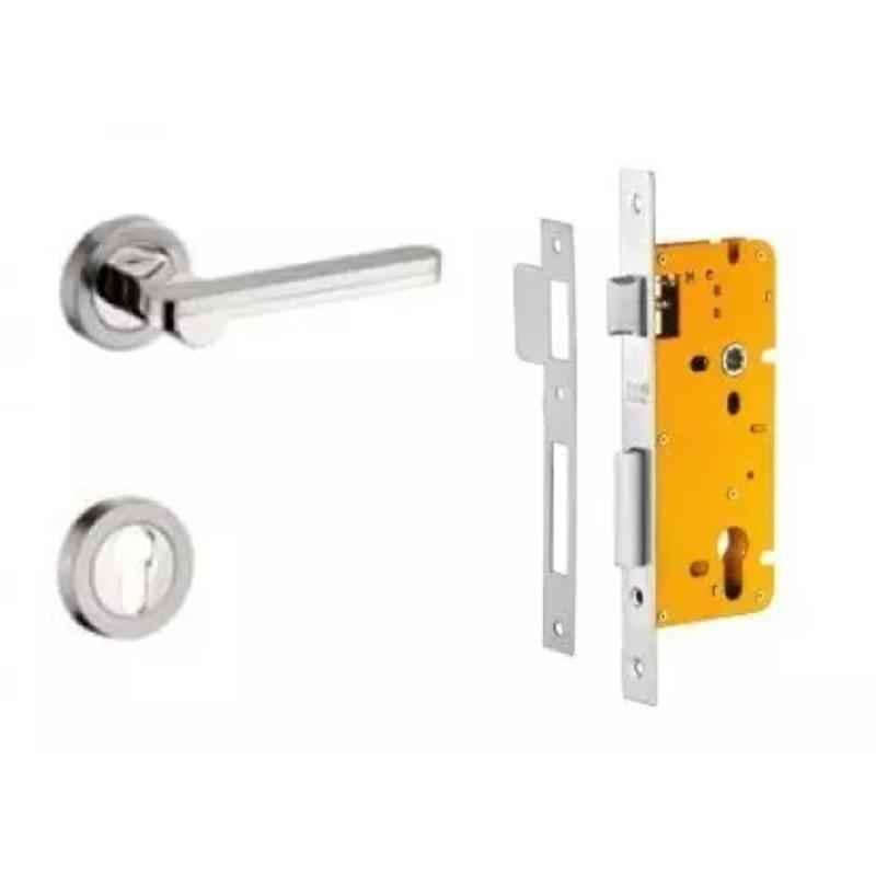 Dorset ML Series Art Stainless Steel Silver Chrome Finish Door Handle Lock Set with (Pack of 2)
