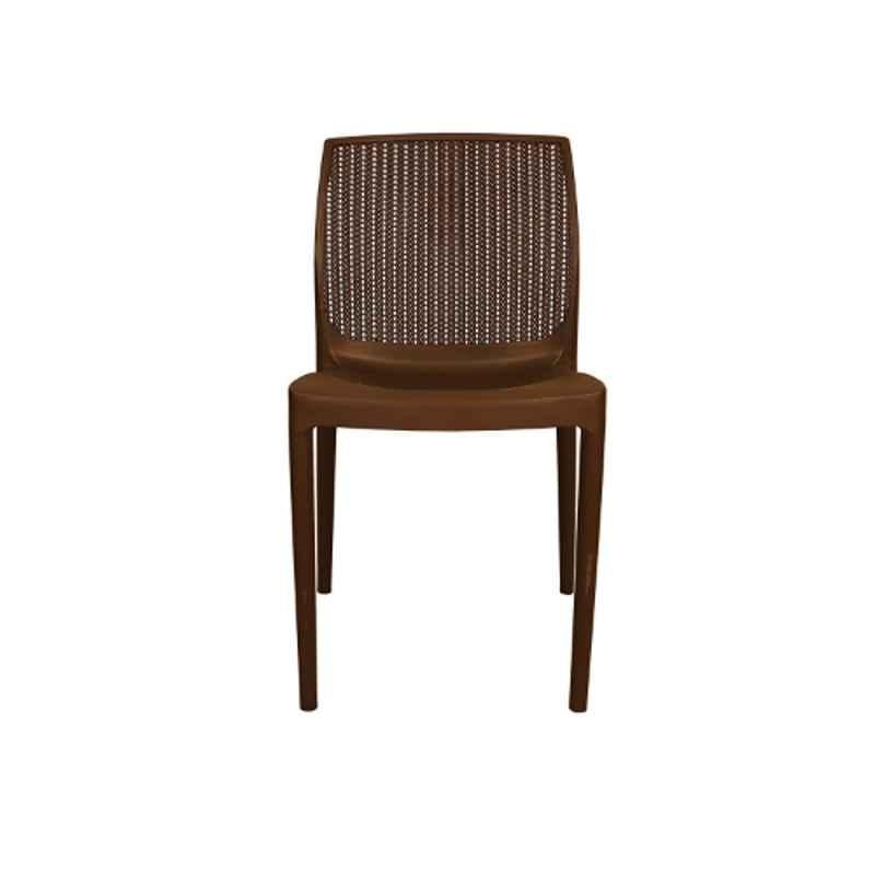 Diya Beeta Brown Solid Back Plastic Chair without Arm