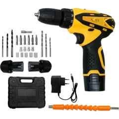 Hakimi 25 Pcs 12V 10mm Yellow Cordless Drill Machine Kit