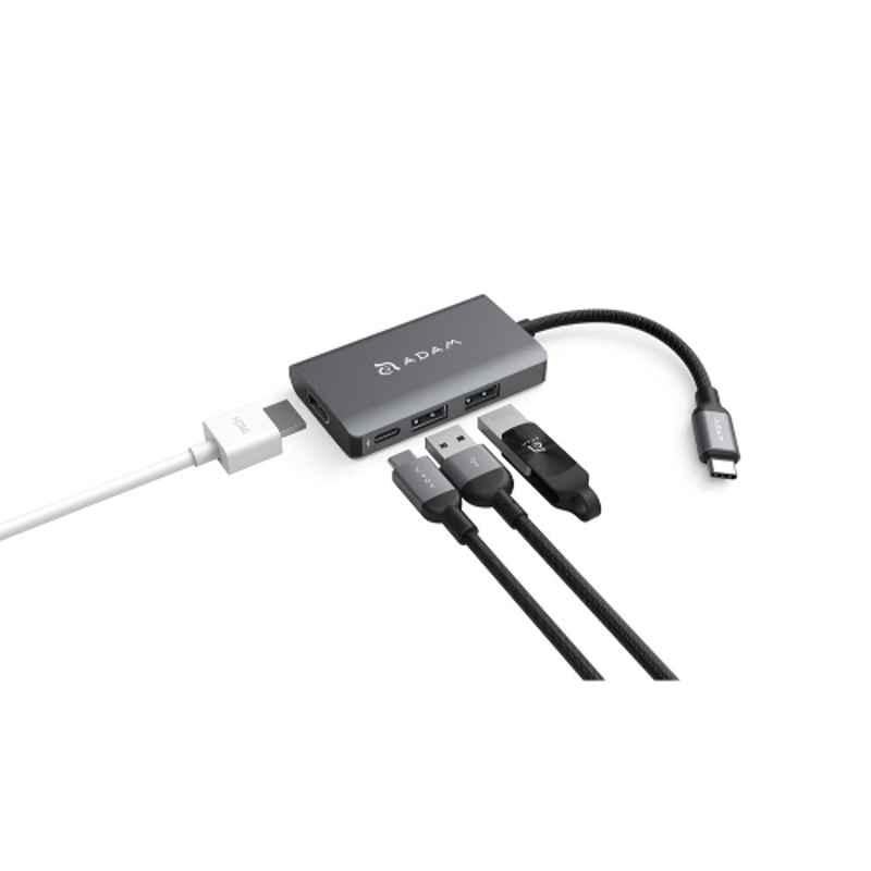 Adam Elements CASA A01M USB Type-C 4-in-1 Grey HDMI Hub, AAPADHUBA01MGY