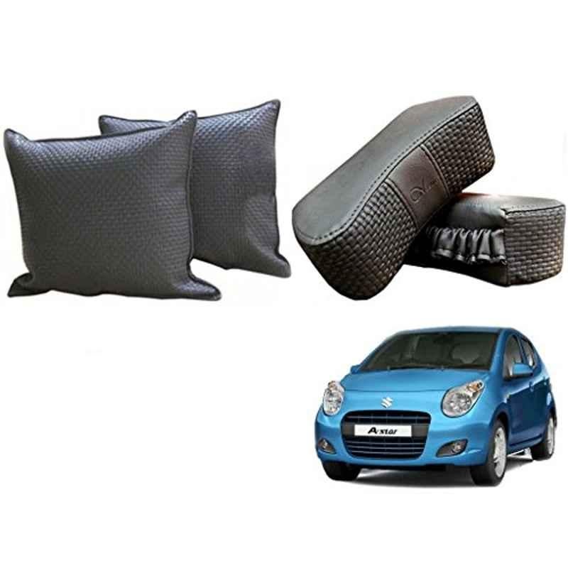 Kozdiko One Pair Grey Neck Rest & One Pair Cushion Combo for Maruti Suzuki A-Star