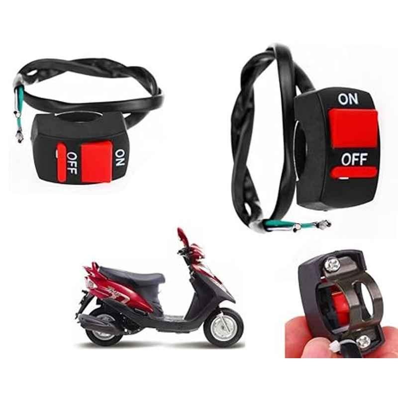 Auto Pearl 7/8 inch 12V Bike Fog Light Handle Bar Switch for Mahindra Flyte Scooty
