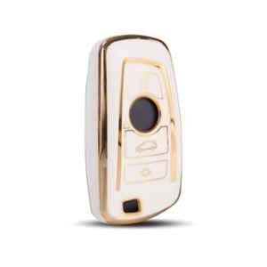 Flymaster Thermoplastic Polyurethane White TPU Car Key Cover, WHITE-TPURKE-38