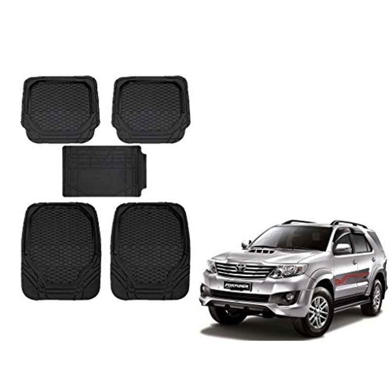 Kozdiko 8855TW 5 Pcs Rubber Black Rubber Car Mat Set for Toyota Fortuner