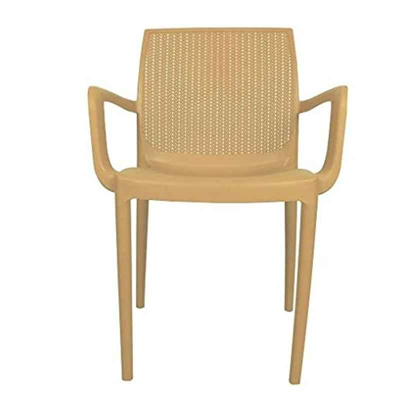 Diya Beeta Beige Solid Back Plastic Chair with Arm