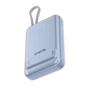 Onelife Power 19 22.5W 10000mAh Blue Wired & Wireless MagSafe Compact Pocket Power Bank & Built in Stand & 6 Months Warranty