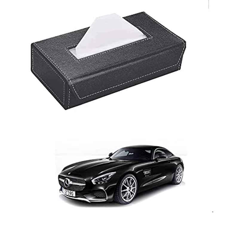 Kozdiko 100 Pulls PU Leather Grey Car Tissue Paper Box with 200 Sheets for Mercedes Benz AMG GT