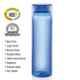 Joyo Deluxe 2 Pcs 18L Square Plastic Blue Bucket & 1100ml Matching Mug Set with Free Lasaani 1000ml Water Bottle
