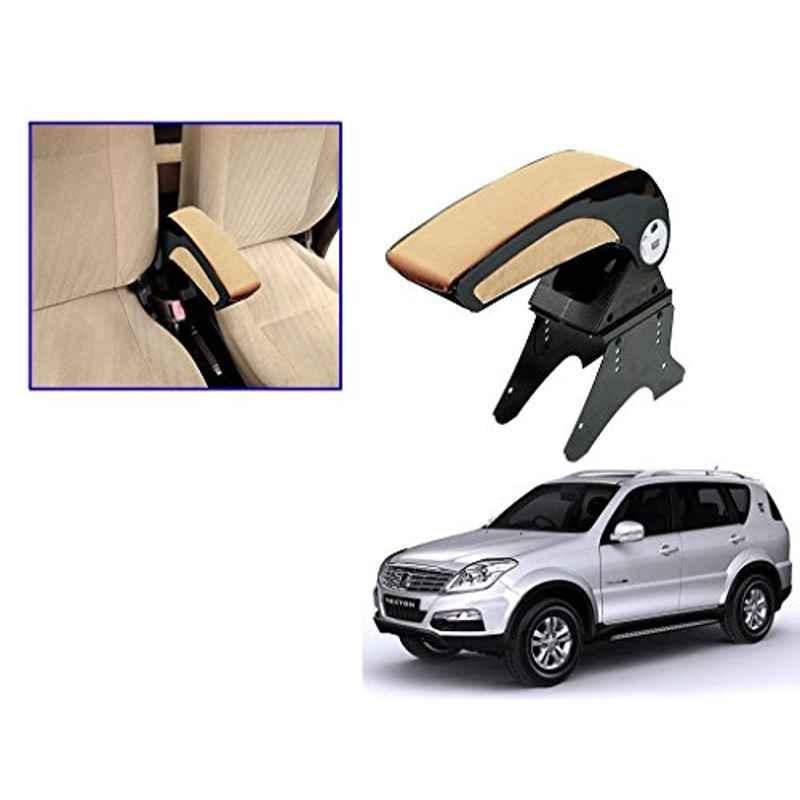 Kozdiko Beige Chrome Armrest for Mahindra Rexton, koz_16336