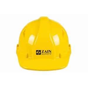 Zain Safety Guard Prime-4000 HDPE Yellow 8 Point Textile Fitting Non Ventilated Safety Helmet with Wheel Ratchet Adjustment