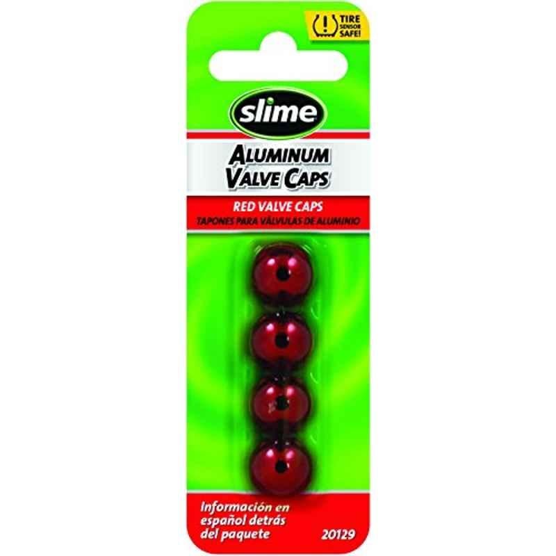 Slime 4Pcs Red Anodized Tyre Valve Caps, 20129