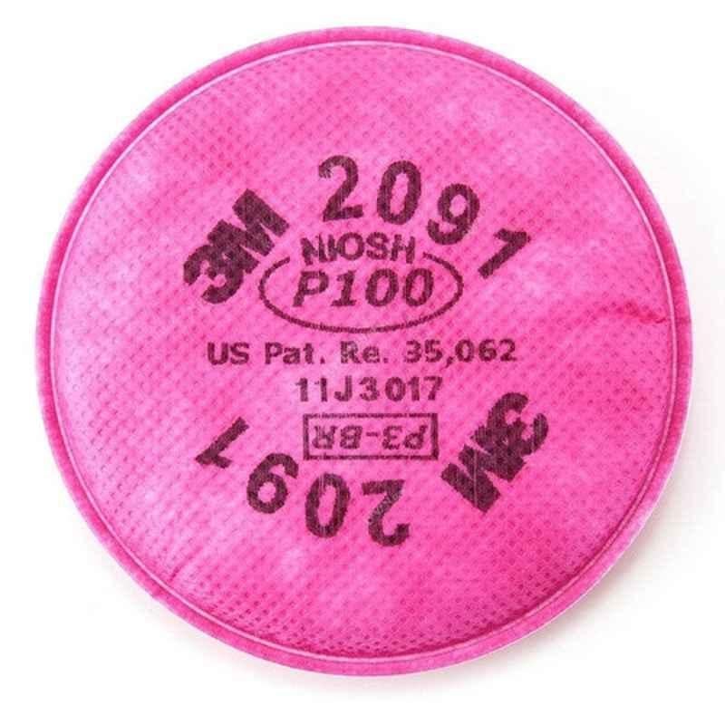 3M P100 Pink Particulate Filter, 3M2091 (Pack of 100)