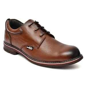 Stonix Leather Steel Toe TPR Sole Brown Safety Shoes, Size: 10