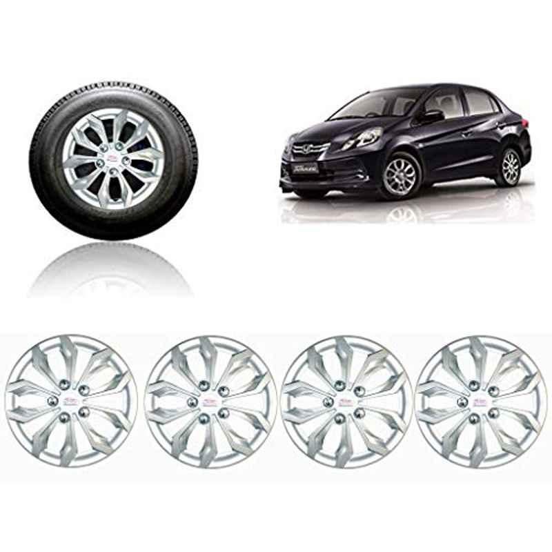 Auto Pearl 4 Pcs 14 inch ABS Silver Car Wheel Cover Set for Honda Amaze T2