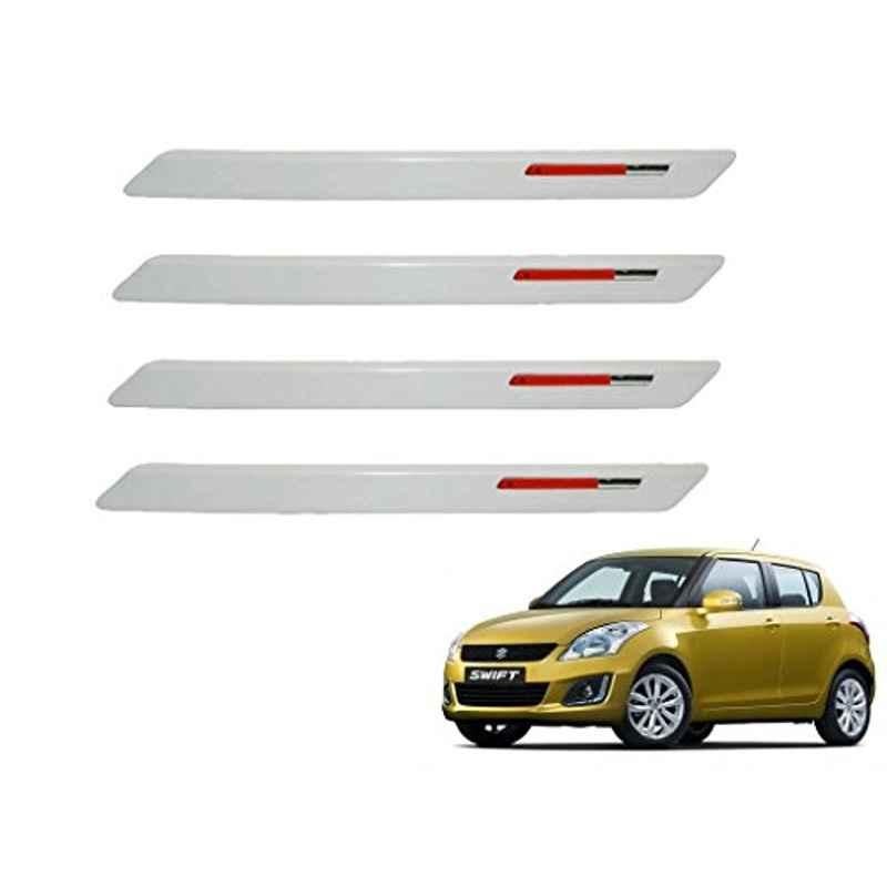 Kozdiko White & Red Designer Car Bumper Protector for Maruti Swift