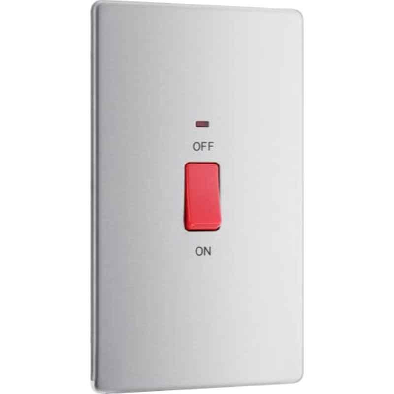 BG Electrical 45A 2 Pole Alloy Steel Large Cooker Control Unit with Power Indicator, FBS72-01