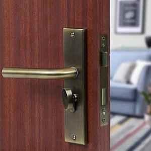 Voltizi 8 inch Stainless Steel 304 Antique Brass Finish Cylindrical Plate Mortise Door Lock Handle Set with One Side Key 60mm Brass Cylinder, MG-1106