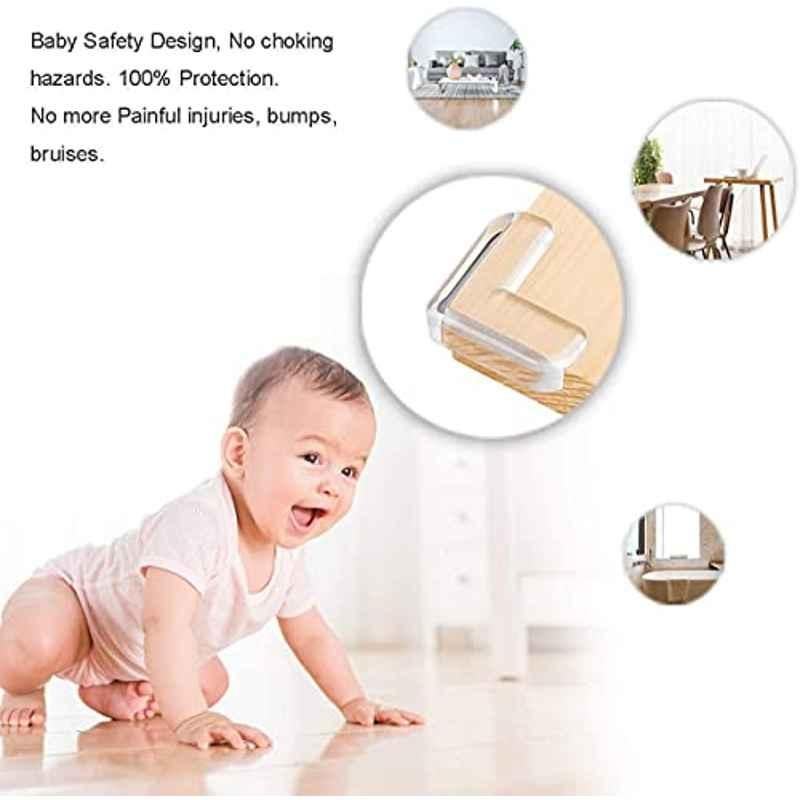 Robustline Self Adhesive Furniture Corner Edge Guards Protector For Kids (Child Safety Guard) Soft Clear 38mm 4Pcs/Card