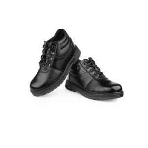 Woakers Leather Steel Toe Black Safety Shoes, WKS-SAFTEY-009, Size: 6