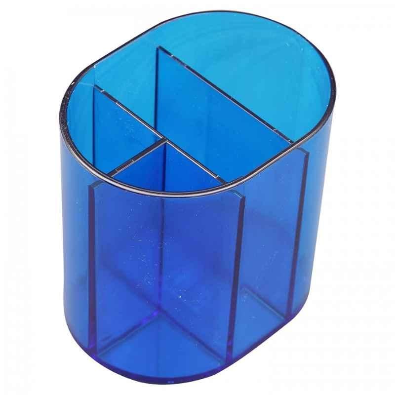 Solo Transparent Blue 4 Compartments Multipen Holder, DS 101 (Pack of 10)