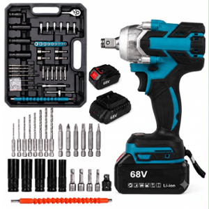 Okasta Flixo 68V 350Nm Cast Iron & Copper Cordless Impact Wrench with Bits
