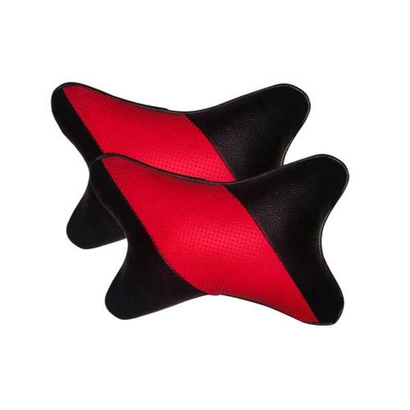 Kozdiko 2 Pcs Red & Black Neck Rest Cushion Pillow Set for Maruti 800, Koz-4128