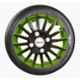 Prigan 4 Pcs 14 inch Black & Green Press Fitting Wheel Cover for Renault Pulse (RXL)