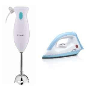 Candes Handy 250W Hand Blender &  EI-110 1000W White Light Weight Electric Dry Iron Combo