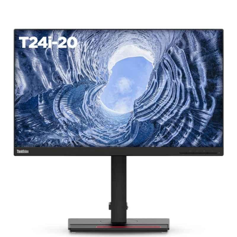 Lenovo ThinkVision T24I-20 23.8 inch FHD IPS Panel Raven Black LED Monitor, 61F7MAR1WW