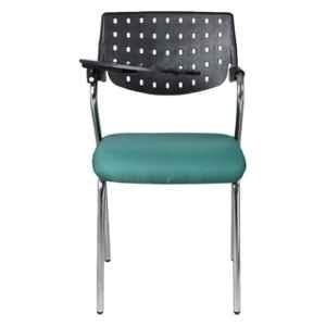 Caddy Metal & Plastic Black & Green Chair with Writing Pad Handle, RSC-711 (Pack of 2)