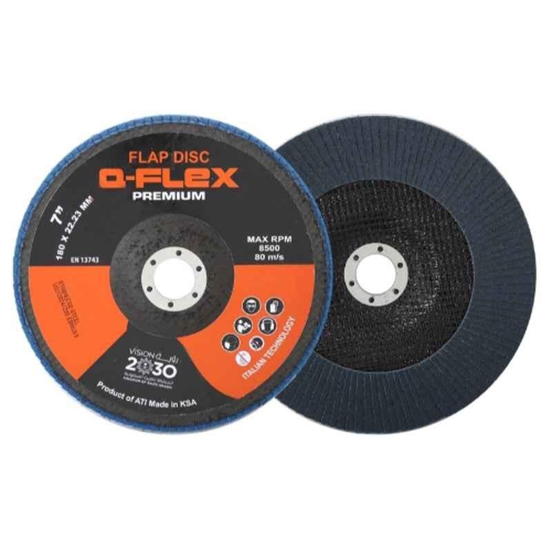 Q-Flex 180x22.23mm Z80 T27 Zirkon Flap Disc for Stainless Steel, INK