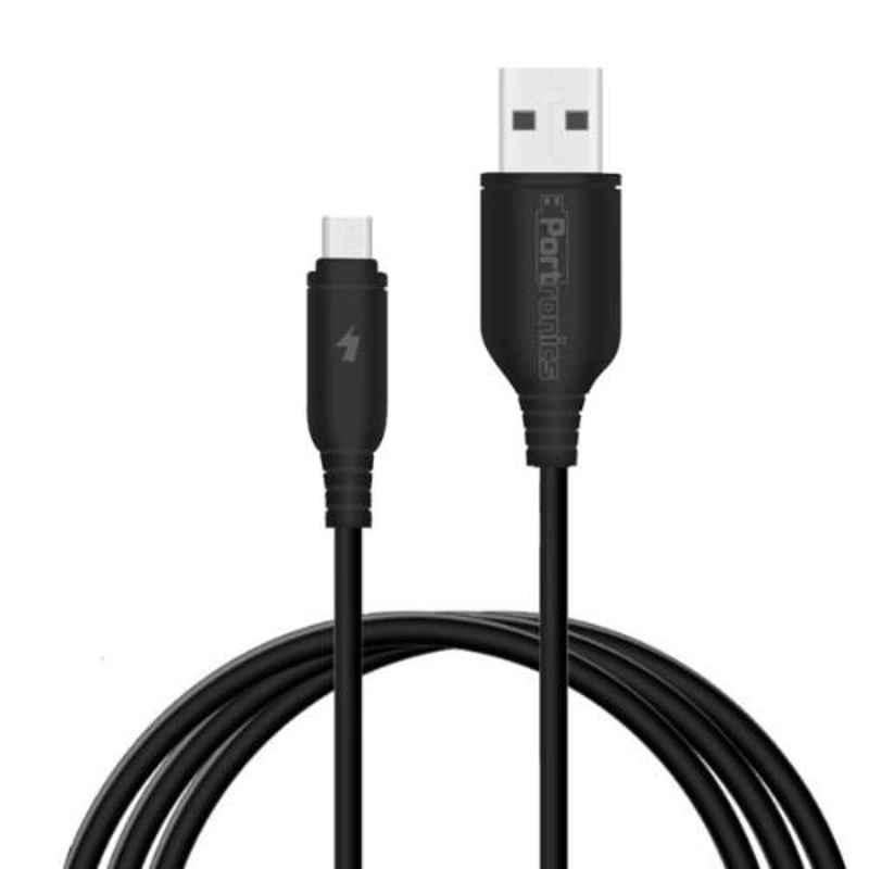 Portronics Konnect Flex Black 1m Micro USB Cable, POR-159 (Pack of 20)