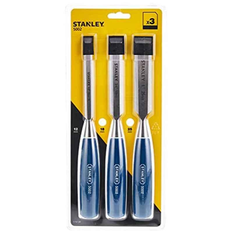 Stanley 3Pcs Alloy Steel Blue Handle Chisels Set, 0-16-128