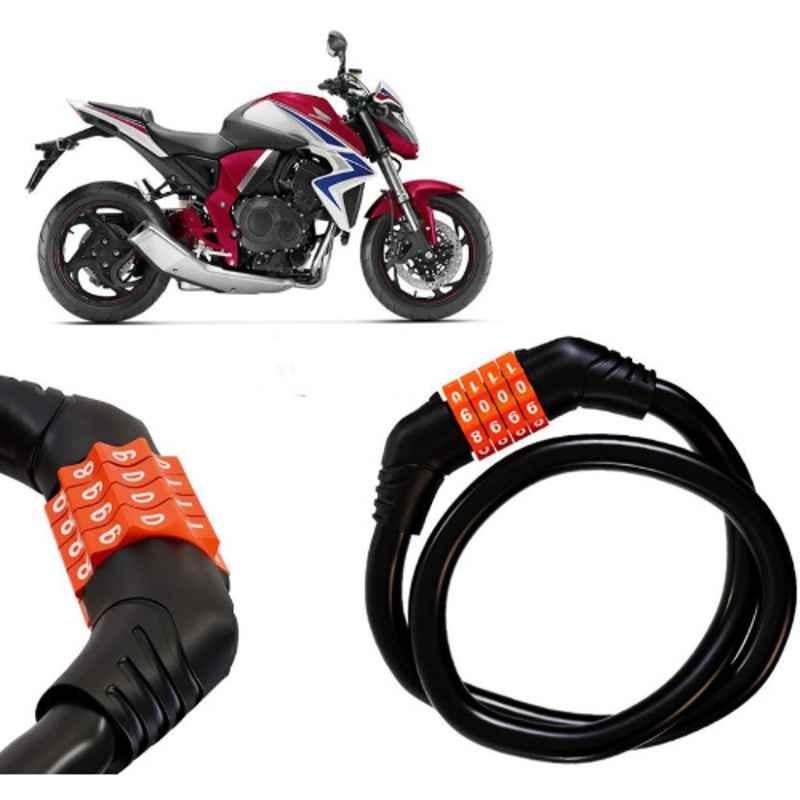 Auto Pearl Black & Orange 4 Digit Anti-Theft Combination Number Lock for CB1000R Plus
