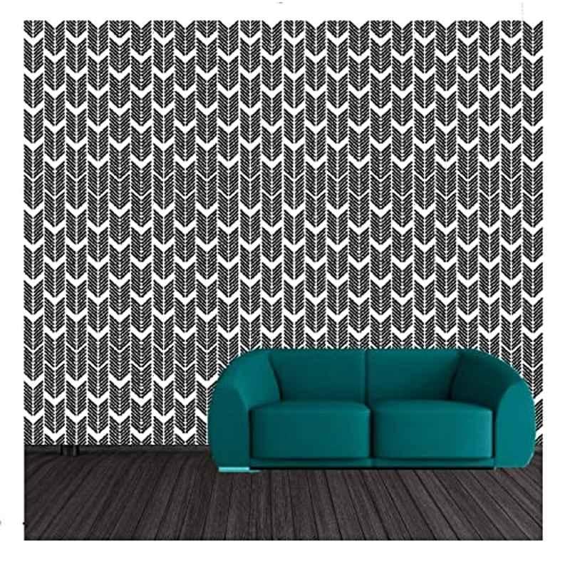 Kayra Decor 24x40 inch PVC Diagonal Wall Design Stencil, KDS36076