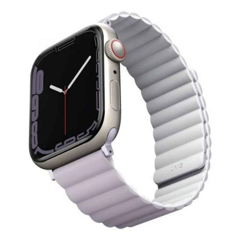 Uniq Revix Silicone Lilac White Reversible Magnetic Strap for Apple Watch 45, 44 & 42mm