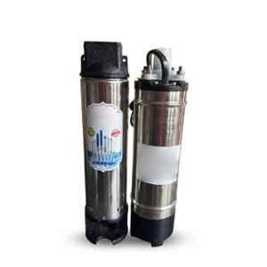 KBS V3 1HP 15 Stages 150 ft Head Single Phase Borewell Water Submersible Pump with Panel & Cable