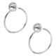 Aligarian Stainless Steel Chrome Finish Wall Mounted Round Solid Towel Ring (Pack of 2)