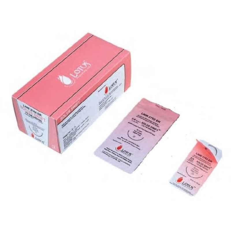 Lotus Solus 910 Swift 12 Pcs 2-0 USP Undyed 1/2 Circle Round Bodied Suture, LAM 2317-910+