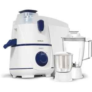 Havells Rigo 500W White & Dark Blue Juicer Mixer Grinder with 2 Jars, 2GHIJMBUB050