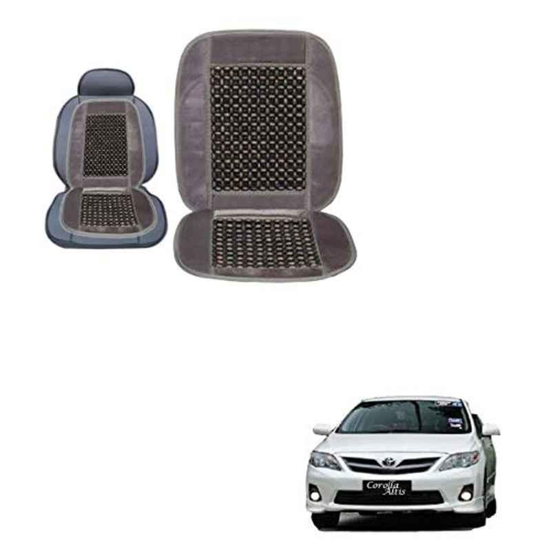 Kozdiko Wooden Bead Seat with Grey Velvet Border for Toyota Corolla Old Altis