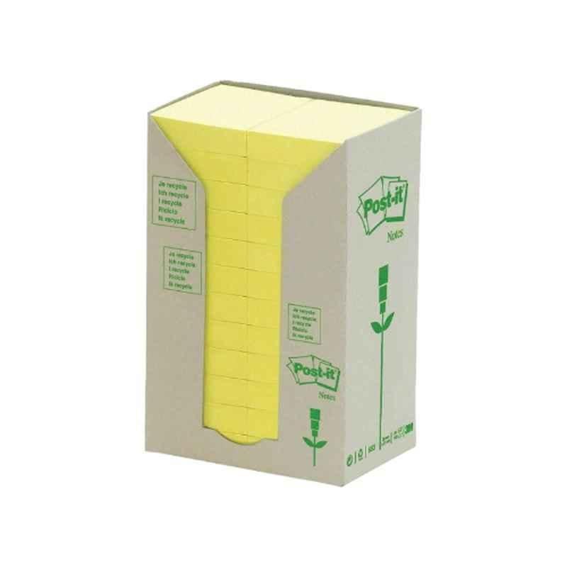 3M Post-it 653-1T 24Pcs 1.5x2 inch Canary Yellow Recycled Note Pad Set