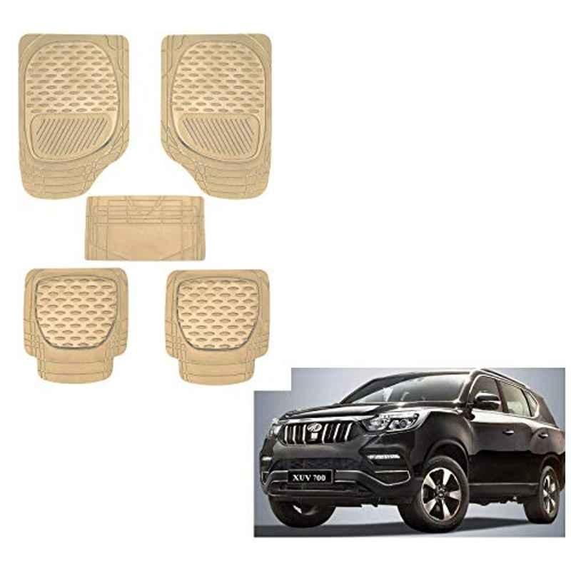 Kozdiko 6255 5 Pcs Rubber & PVC Beige Car Foot Mat Set for Maruti Suzuki 800